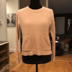 Madewell crop knit blush sweater xxs
